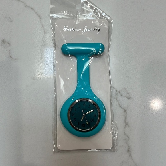 NWT hanging pendant watch, turquoise, can pin to uniform, backpack, etc. - Picture 1 of 2